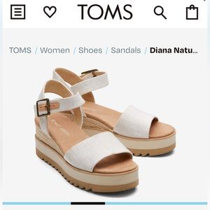 Toms Diana Natural Wedge Sandal size 7